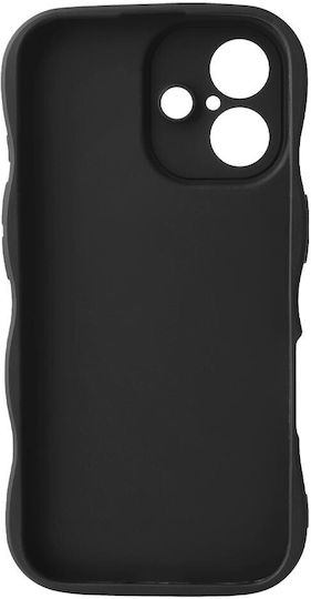 HappyCase Umschlag Rückseite Silikon Schwarz (iPhone 16)