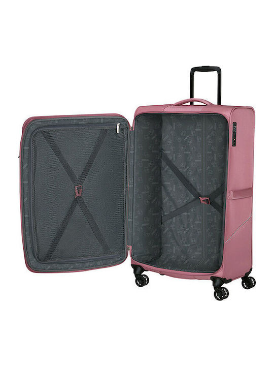 American Tourister Spinner Large Pink Suitcase with 4 Wheels Height 80cm
