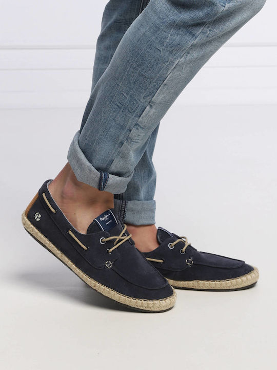 Tourist Deck Leather Men's Espadrilles Ocean