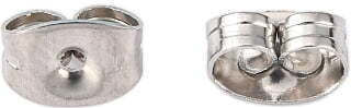 Steel Butterfly Clasp Silver 6mm 25pcs 6-29