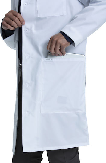 Cherokee Men's White Medical Dressing Gown Cotton and Polyester