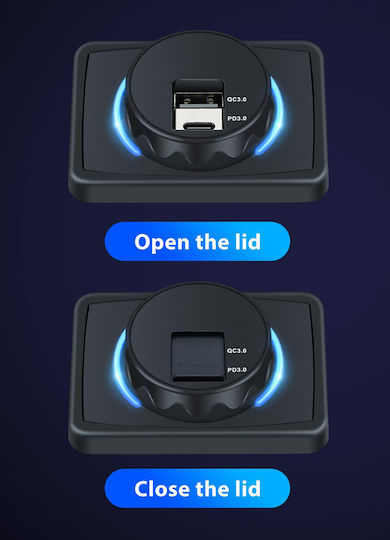 Powertech Πρίζα Usb Σκάφη & Οχήματα Ptl-027 Usb & Usb-c Ptl-027
