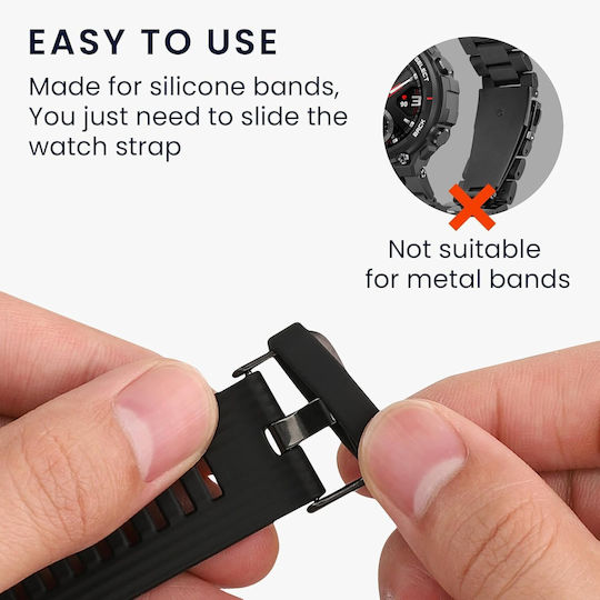 KWmobile Θηλιές Σιλικόνης για Λουράκια Smartwatch 20mm 10 Τεμάχια - Grey / Black / White