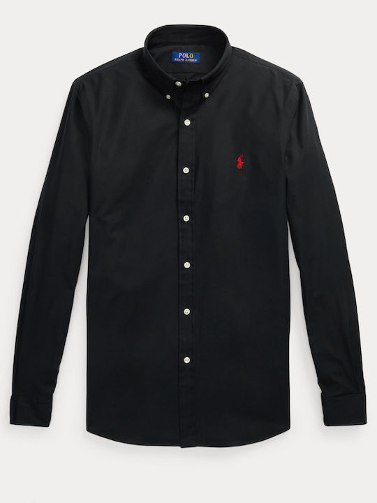 Long-sleeved Cotton Shirt Black