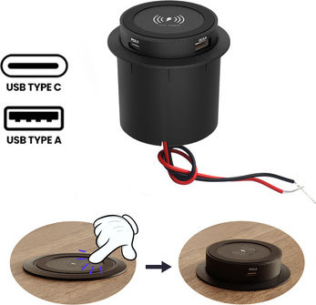 Powertech Πολύπριζο με USB-A και USB-C