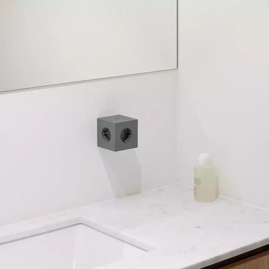 Square Захранваща лента 2 Позиции с 2 USB-A и USB-C Зелен