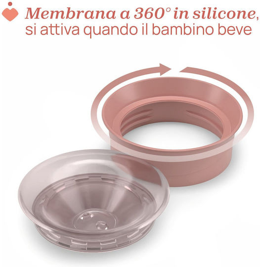 Chicco Εκπαιδευτικό Μπιμπερό Πλαστικό με Λαβές Ροζ