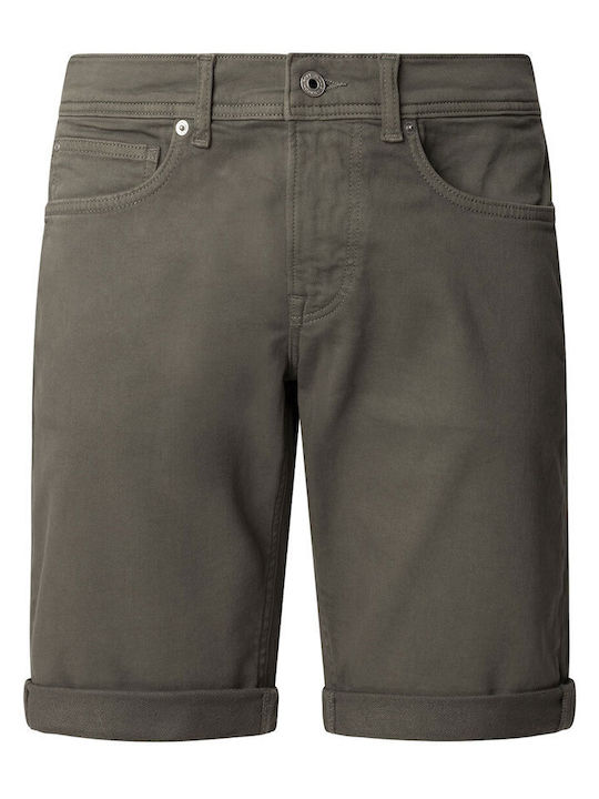 Men's Denim Shorts Slim Fit Stone Green