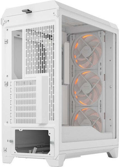 Fractal Design Meshify 3 RGB TG Clear Tint Gaming Midi Tower Κουτί Υπολογιστή με Πλαϊνό Παράθυρο Λευκό