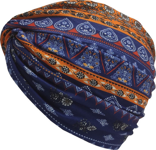 Brims Trims Women's Turban Orange Blue