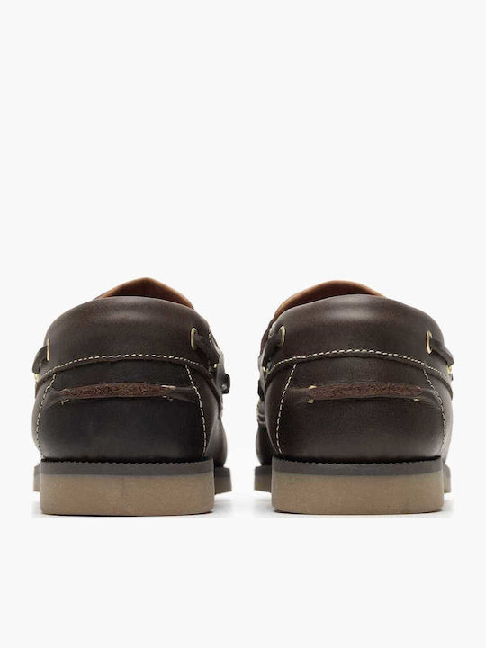Δερμάτινα Ανδρικά Boat Shoes σε Καφέ Χρώμα