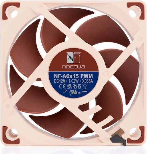 Noctua NF-A6x15 PWM Case Fan 60mm (3500rpm / 24.9cfm) Without LED Lighting and 4-Pin Brown Connection