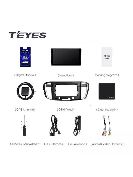 Teyes Sistem Audio Auto pentru Honda Conformitate Skoda Rapid Dodge Călătorie 2012-2018 (Bluetooth/USB/WiFi/GPS/Apple-Carplay/Android-Auto) cu Ecran Tactil 10.2"