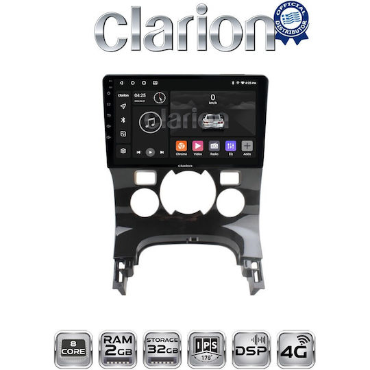 Clarion Ηχοσύστημα Αυτοκινήτου για Peugeot 206 / 3008 2016 (Bluetooth/USB/WiFi/GPS/Apple-Carplay/Android-Auto)