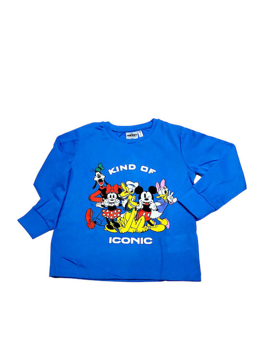 Disney Mickey Καλοκαιρινή Ανδρική Πιτζάμα Σιέλ Disney Mickey Καλοκαιρινή Ανδρική Πιτζάμα Σιέλ