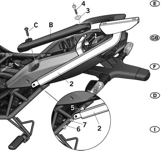 Shad Case Mounts for Kawasaki Versys 650