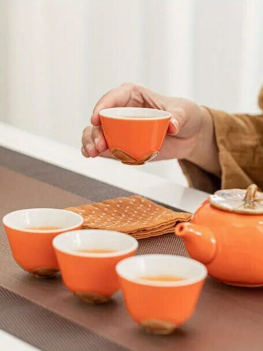 Ceai Set de Ceai Ceramic Portocaliu 6buc