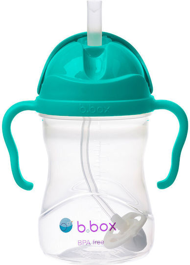 B.Box Baby Cup with Handles and Straw made of Plastic Green 240ml for 6m+m+