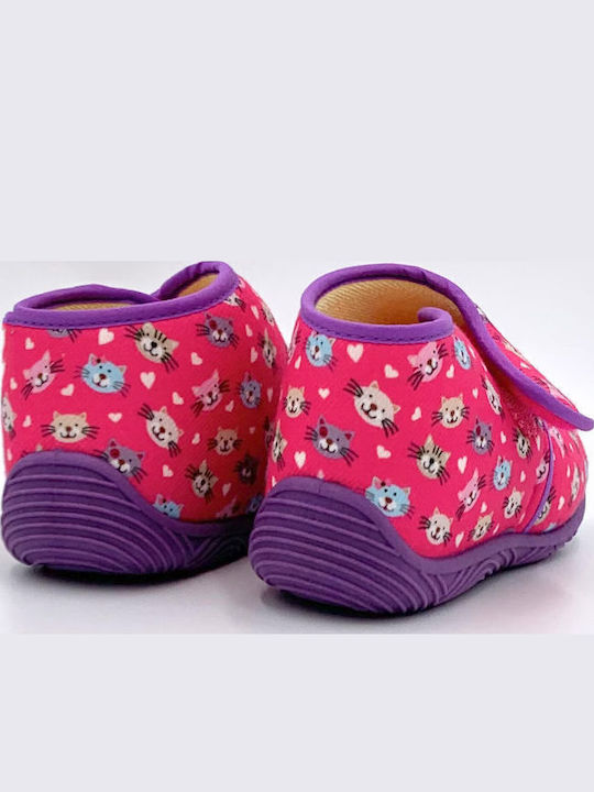 Kinderhausschuhe Fuchsie