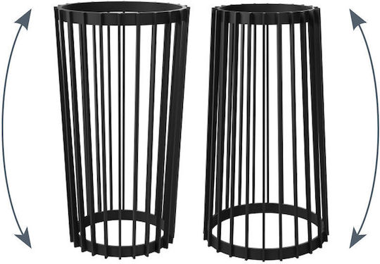 High Double-sided Plant Stand 54h Black