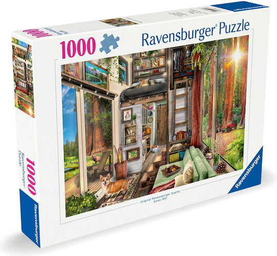 Puzzle Casă Mică Pădurea Redwood 2D 1000 Piese