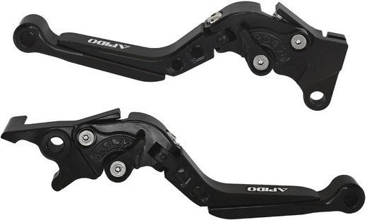 Apido Set of Motorcycle Brake/Clutch Levers Flexible Adjustable for Sym VF 185 Black 34838010