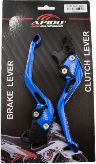 Apido Set of Motorcycle Brake/Clutch Levers Adjustable for Sym VF 185 Blue 34838213
