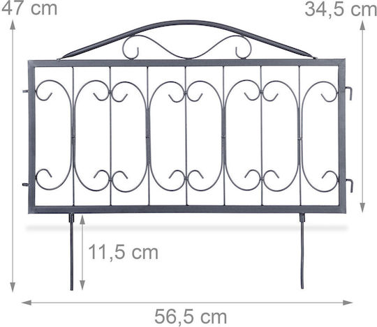 Țepușe Decorative pentru Grădină Metalice 4 Bucăți 47 X 56.5 X 1.5 Negru