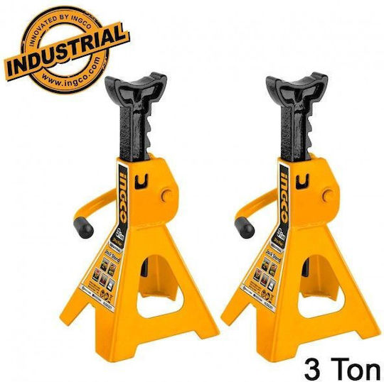 Ingco Set Car Support Stands for Vehicles with Lifting Capacity up to 3 Tons