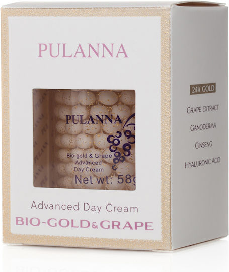 Pulanna Bio-Gold & Grape Advanced Κρέμα Προσώπου Ημέρας για Ενυδάτωση & Αντιγήρανση με Κολλαγόνο 58gr