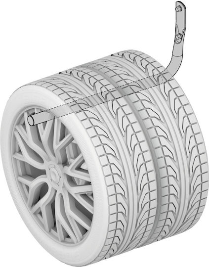 Wall Mount Tire/Rim Supports XL 60kg Max 58cm Φ3.2cm Includes Installation Kit Lampa 2 Pcs