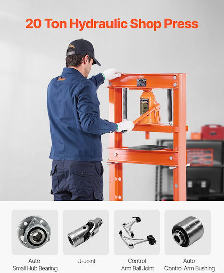 20 Ton Hydraulic Press Adjustable Height Range 50-830 Mm Dimensions 682 × 595 × 1496 Mm 8-12 Bar