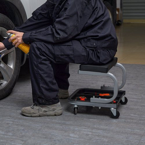 Mobile Car Service Chair 4 Wheels Cushion Size 36×18×4 Cm Max 113 Kg