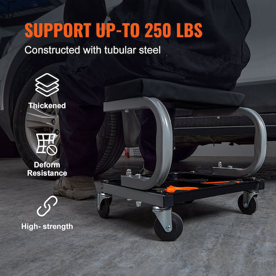 Mobile Car Service Chair 4 Wheels Cushion Size 36×18×4 Cm Max 113 Kg