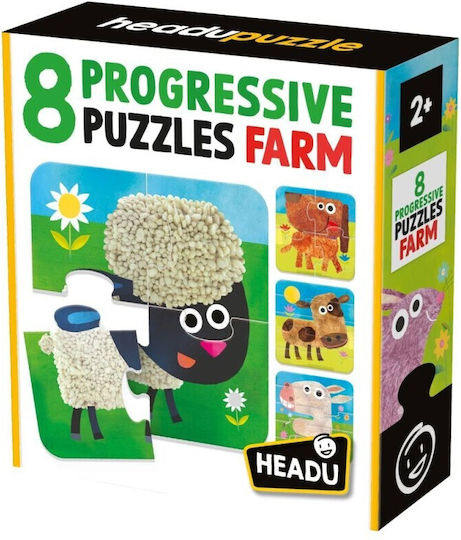 Kinderpuzzle Farm 8 in 1 für 2+ Jahre alt+ Jahre 28pcs Headu