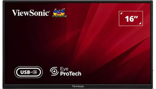 Viewsonic VA1650 IPS Tragbarer Monitor 16" FHD 1920x1080 mit Reaktionszeit 7ms GTG
