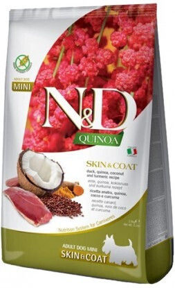 Quinoa 2.5kg Dry Food Diet, Grain-Free for Adult Small Breed Dogs with Duck and Liver