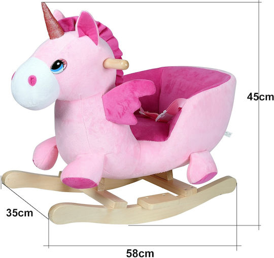 Deuba Unicorn Jucărie cu leagăn Unicorn pentru 10++ luni pentru greutate maximă de 45kg Roz