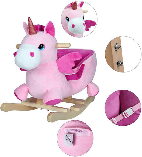 Deuba Unicorn Jucărie cu leagăn Unicorn pentru 10++ luni pentru greutate maximă de 45kg Roz