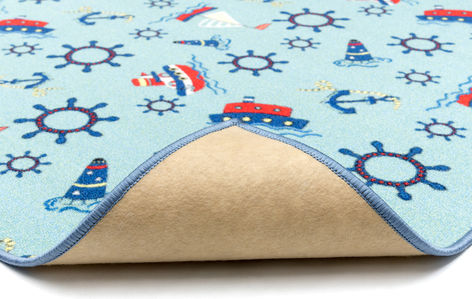 Kids Rug Playroom Sailboats Light Blue 133x190