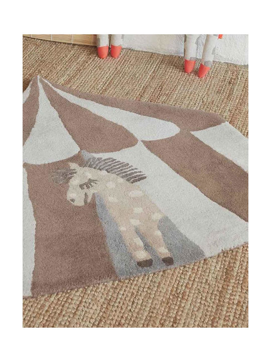 OYOY Covor Pentru Copii Din Lână Maro 100x90cm Grosime 90mm