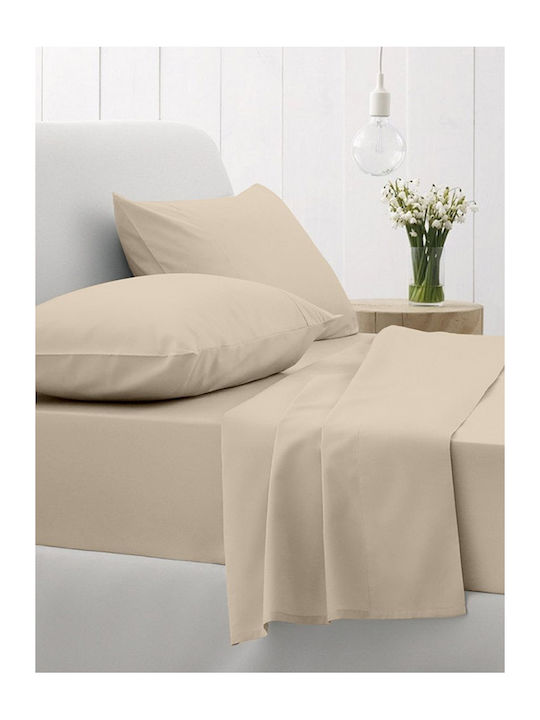Sunshine Sheet Sets Double 200x270cm. Cotton Feelings 151 109 Sand 4pcs