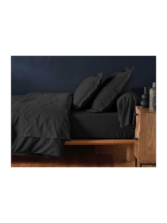 Sheet Super-Double with Elastic 160x200+30cm. L-c Lina Black