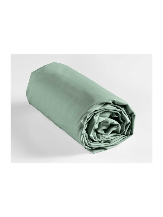 Douceur d'Intérieur Sheet for Single Bed with Elastic 90x190+30cm. Lina Sage