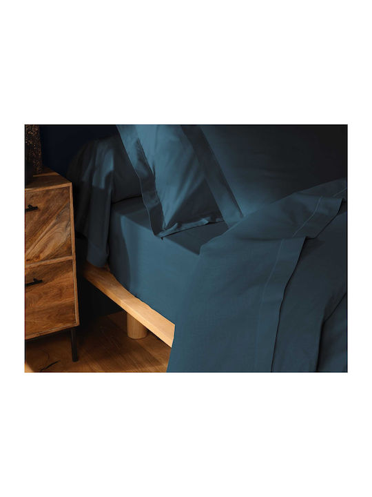 Sheet Super-Double with Elastic 160x200+30cm. L-c Lina Blue
