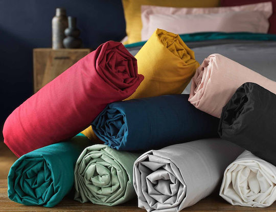 Sheet Super-Double with Elastic 160x200+30cm. L-c Lina Blue