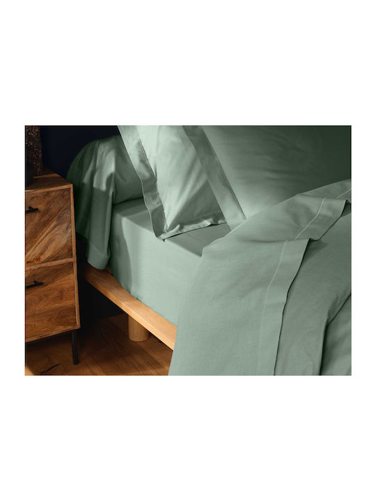 Douceur d'Intérieur Sheet for Single Bed with Elastic 90x190+30cm. Lina Sage
