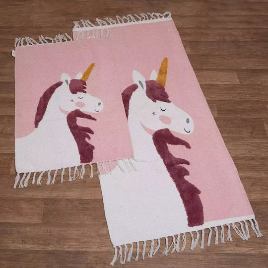 Viopros Παιδικό Χαλί Μονόκερος Ροζ 60x90cm