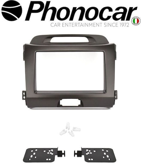 Phonocar DIN Fascia Panels 2 Din Anthracite for Kia Sportage 2011+