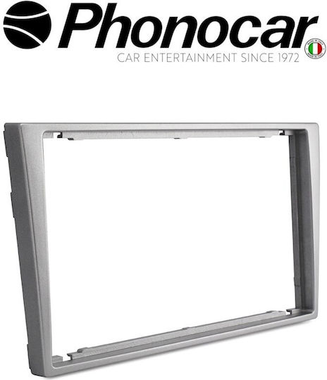 Phonocar DIN Fascia Panels 2 Din Front Panel R/CD for Opel Agila/Corsa C/Meriva/Tigra/Vivaro/Combo / Suzuki Wagon R/Ignis Silver for Opel Agila